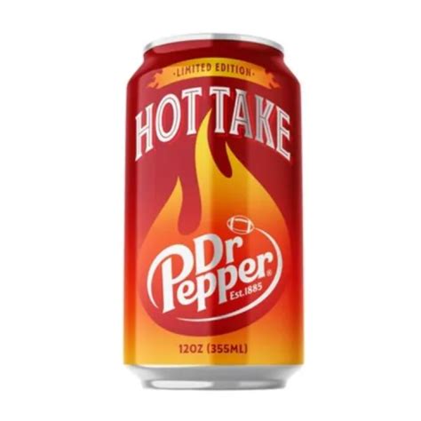 Dr. pepper hot take. Dr Pepper, a brand of Keurig Dr Pepper, revealed the 2023 limited-edition flavor of the carbonated soft drink with the launch of Dr Pepper Hot Take, available exclusively to Pepper Perks members beginning Nov. 8. Dr Pepper Hot Take is a fiery turn on the original 23 flavors, harnessing the bold flavors of spicy peppers and honoring the … 