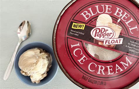Dr. pepper ice cream. Dr Pepper Float is available in pint and half-gallon sizes and will be sold through 2024. Blue Bell ice cream is sold at most locations of Fry's, Target, Walmart, … 