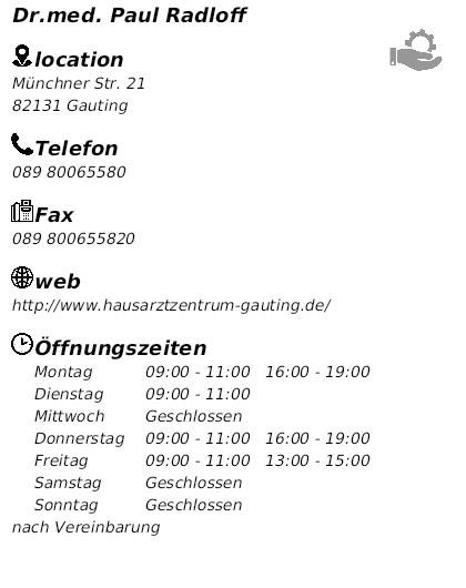 Dr.med. Paul Radloff Allgemeinmediziner in Gauting - Cylex