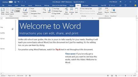 Draft view in Word to view Styles by Chris Menard - YouTube