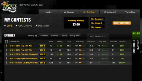 Draftkings daily fantasy. Daily Fantasy Sports. Play your favorite fantasy sports for huge cash prizes. Play Now. Casino. Get 24/7 action with casino classics and exclusive DraftKings games. Play Now. ... You can still get a sneak peek at DraftKings Sportsbook no matter where you live. Check betting lines, receive exclusive offers, and get info on when you’ll be able ... 