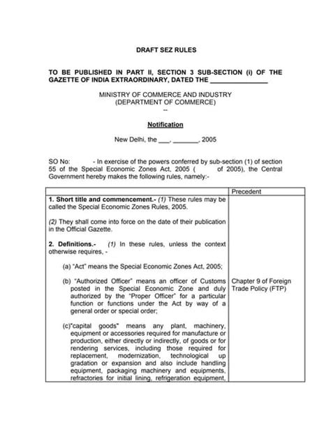 draftsez MINISTRY OF INDUSTRY, INVESTMENT AND COMMERCE SPECIAL ECONOMIC ZONES POLICY Version 4. . Draftsez