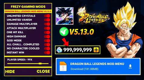 Dragon Ball Legends Mod Apk V5 13 0 Mod Menu Unlimited Chrono Crystals