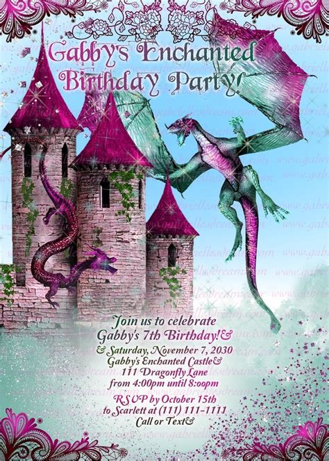 Dragon Birthday Invitation - Etsy