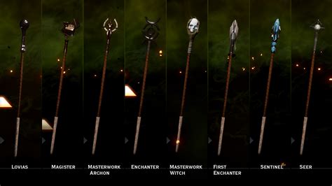 One-Handed Weapon: Axe of the Green Edges from the Black Emporium if you want more critical chance (higher crit = better cooldown reduction = better tanking). Otherwise, Revered Defender Longsword is better for dealing damage. Staves: Encore (from Trespasser) is the best staff by far due to its unique buffs, but Blade of Tidarion (War Table .... 