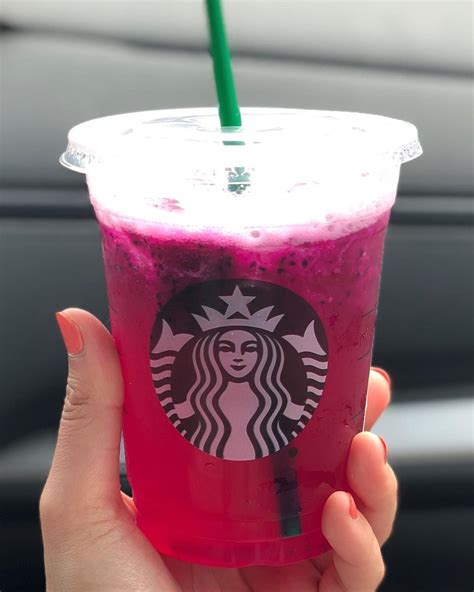 Dragon fruit drink starbucks. When we make the base to a drink, it comes in a 1L box and we mix that with half water, its starbucks made so you cant buy the mix. Then we add, water, lemonade, conconut milk or whatever you want in there. its half base half of the other things, a scoop of the dragon fruit inclusions and ice. The dragonfruit juice thing comes in a concentrate ... 