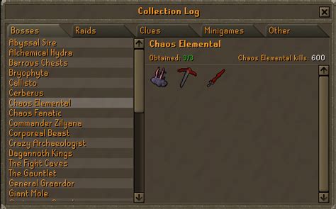 Dragon pickaxe achieved at 600 Chaos Elemental kc …