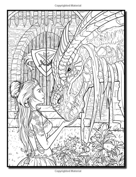 Download Dragons A Dragon Coloring Book With Legendary Mythical Creatures Enchanted Fantasy Realms And Gorgeous Warrior Women Coloring Books For Adults By Jade Summer