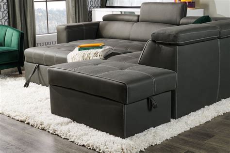 Drake 3-Piece Faux Suede Right-Facing Sleeper Sectional