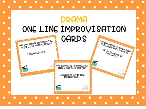 Drama: One - Line Improvisation Cards Teaching Resources