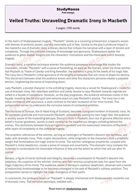 Dramatic irony in the veldt summary essay. .  ...