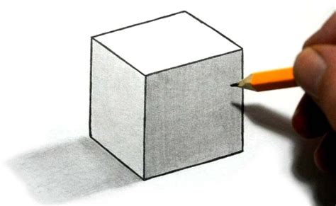 Draw 3d cube illusion with shading easy step by step for beginners