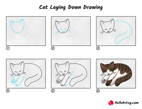 Draw A Cat Laying Down