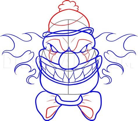 Draw Creatures How to Draw a Scary Clown, Step by Step, Creatures