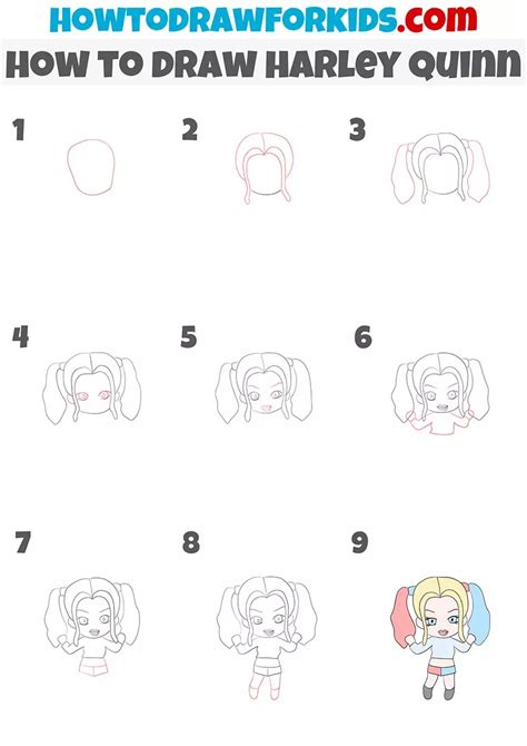Draw Harley Quinn Quick Simple Easy How To Steps For Beginners 12