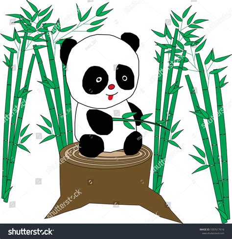 Draw Panda Eating Bamboo