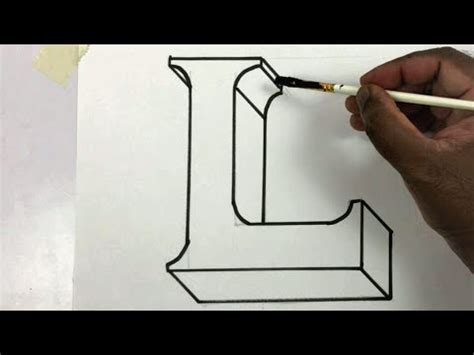 Draw letter L in 3D for assignment and project work Alphabet L