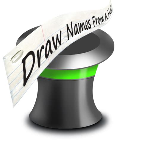 If you want to temporarily exclude one or more names from a hat you can tap on the checkbox 6. To re-include the name, tap on the checkbox again. After you save your hat, you are taken to the Draw Names screen. See Drawing Names. Drawing Names. This screen is where the names are randomly pulled out of a hat. . 