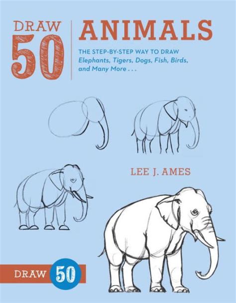 Read Online Draw 50 Animals The Stepbystep Way To Draw Elephants Tigers Dogs Fish Birds And Many More By Lee J Ames