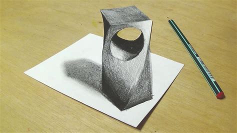 Drawing 3D Holey Object Trick Art with Graphite Pencils Cool