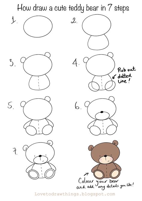 Drawing A Teddy Bear Step By Step