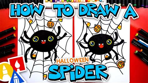 Drawing Lesson How to Draw a Halloween Spider YouTube