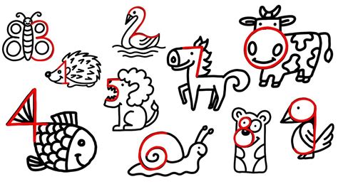 Drawing Number Animals