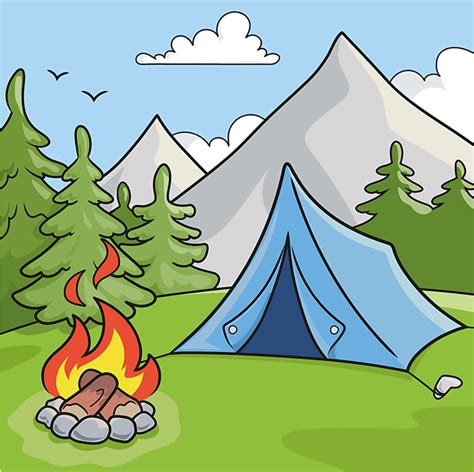 Drawing Of A Camping Ten