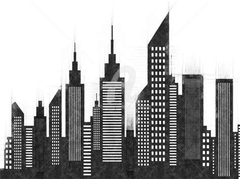 Drawing Of A City Skyline