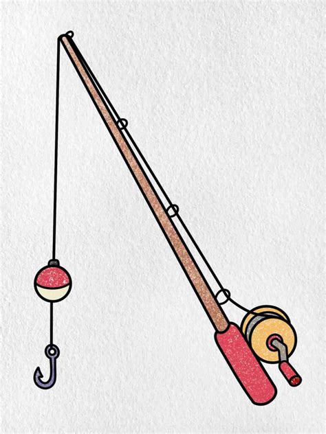 Drawing Of A Fishing Rod