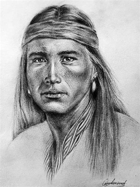 Drawing Of A Native American
