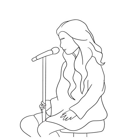Drawing Of A Singer