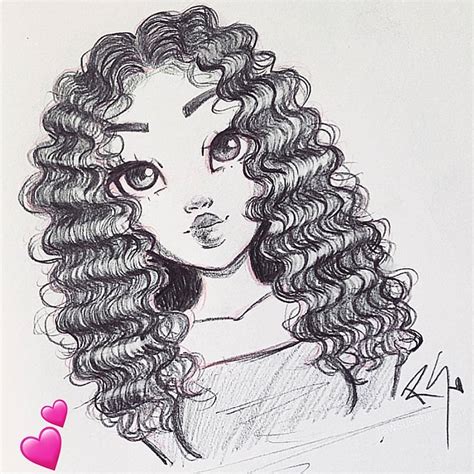 Drawing Of Curly Hair