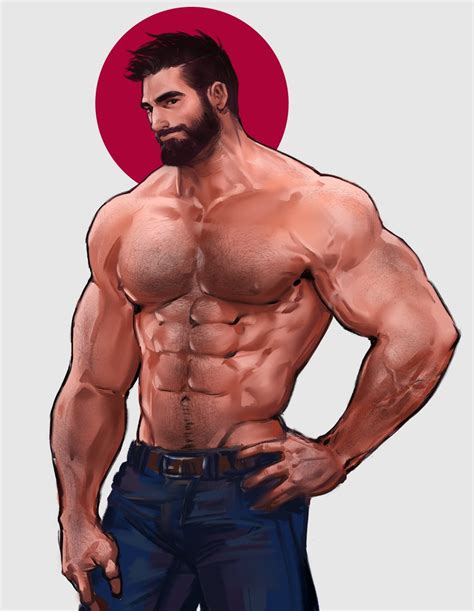 Drawing Of Muscle Man
