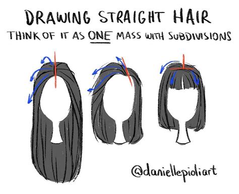 Drawing Of Straight Hair