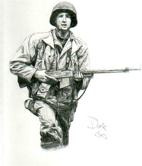 Drawing Of Ww2 Soldier