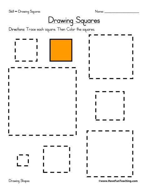 Drawing Squares Worksheet Have Fun Teaching