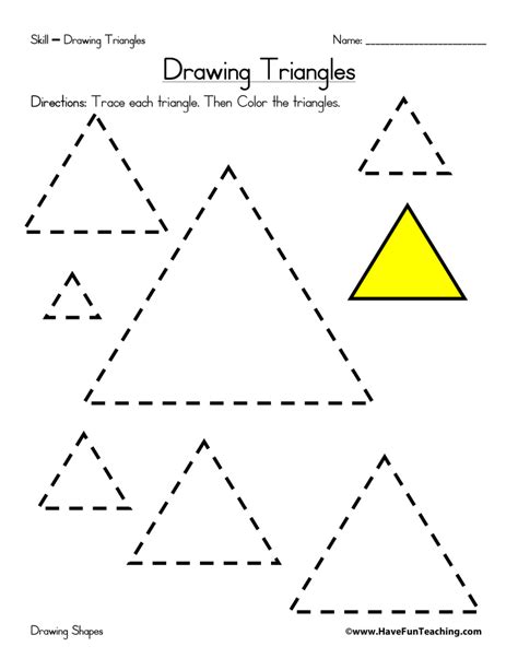 Drawing Triangles Worksheet Have Fun Teaching Triangle worksheet