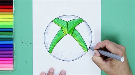 Drawing Tutorial how to draw an xbox logo YouTube