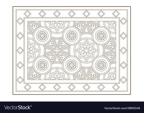 Drawing of a carpet with a cylindrical pattern Vector Image