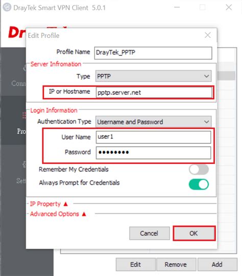 Draytek windows vpn setup. .