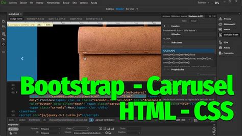 Dreamweaver Bootstrap 4.0 Carrusel HTML5 CSS YouTube