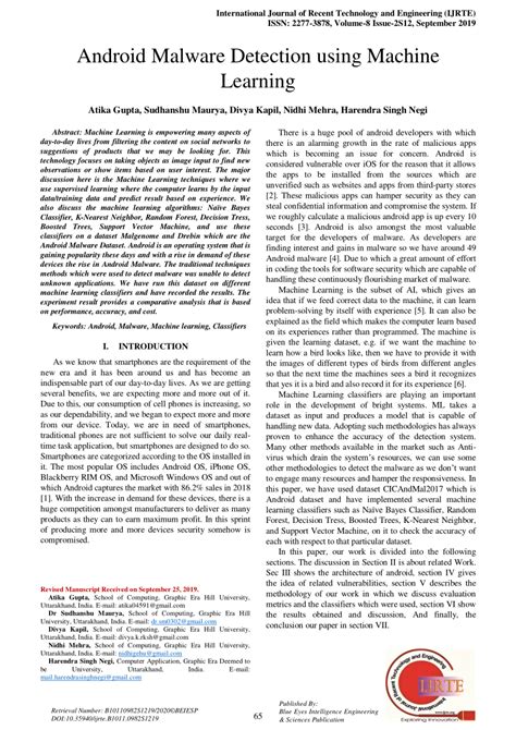 Drebin android malware dataset.  This is a homework about applying Support Vector Machine, R...