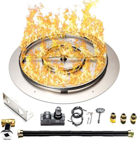 Dreffco Fire Pit Burner Pan & Ring - Works with Natural Gas