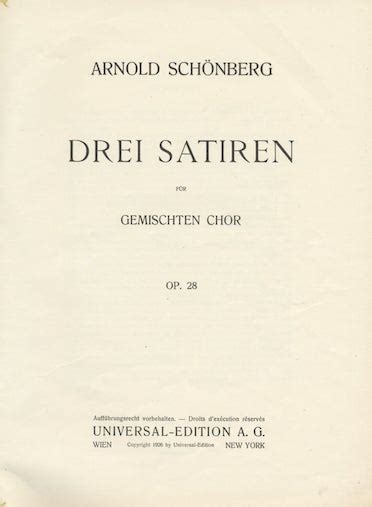 Drei satiren, für gemischten chor, op. - Manual de uso y mantenimiento de centros educativos.