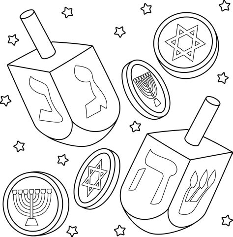 Dreidal Coloring Pages