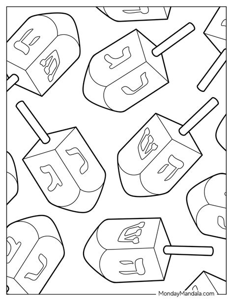 Dreidel Coloring Shee