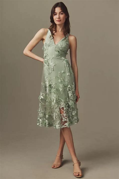 Dress The Population Audrey Fit & Flare Sheer Lace Floral …