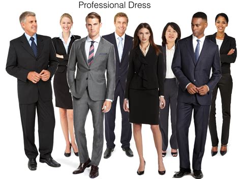 Business professional typically refers to clothing choices like dark-colored (gray, navy) suits and ties, pantsuits, tidy dresses, skirts or slacks. Tops include button-down shirts (in colors like white or light-blue), blouses and a blazer. ... Although casual dress codes have spread in prominence, there are still various jobs that require .... 