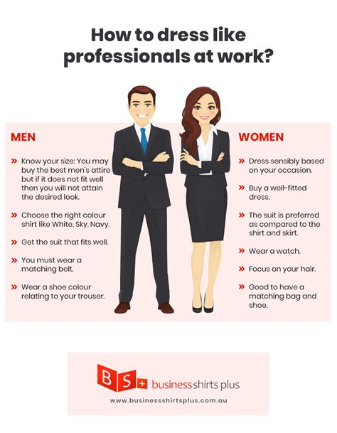 1. Know the dress code. You need to know the proper dress code to follow at work. Take the time to figure out how you should dress in your office environment before crafting your …. 